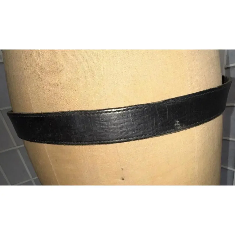 Carhartt Authentic Rancher Farmer Worn Equestrian Black Leather Workwear Belt 44